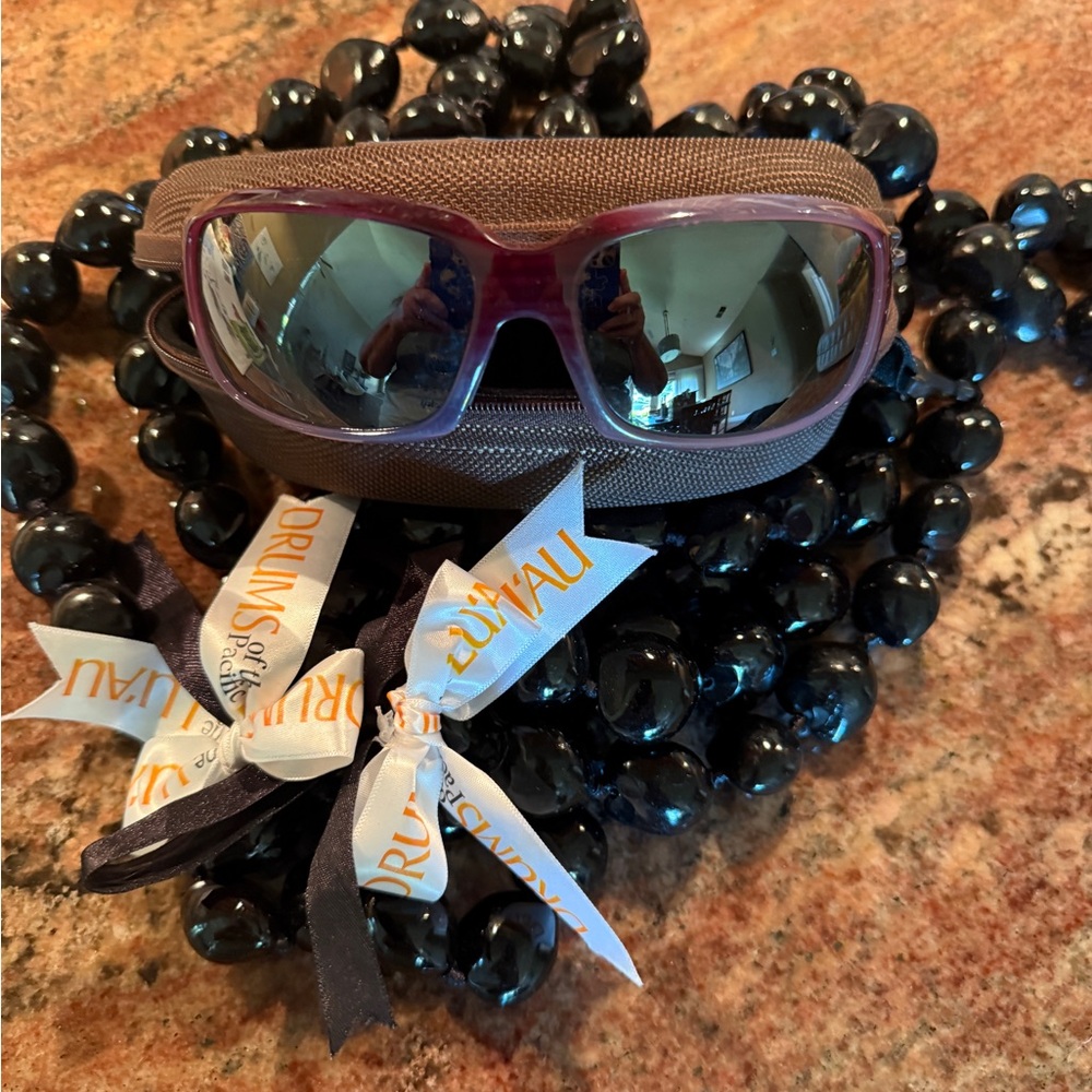 Maui Jim Purple and Brown Sunglasses Sporty Wraparound